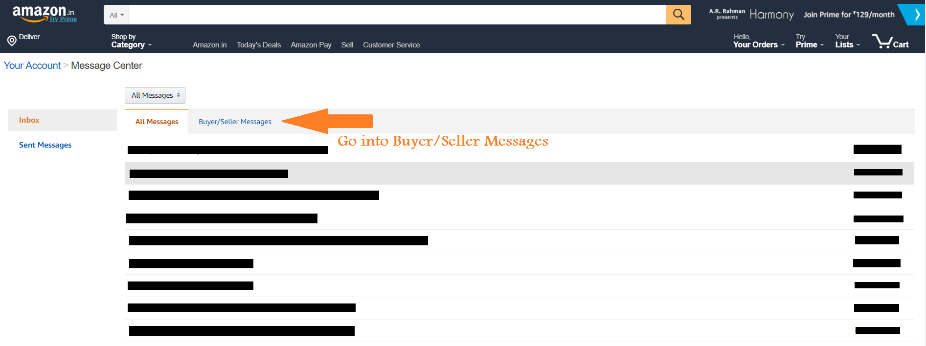 Amazon Email Delivery- Message center new